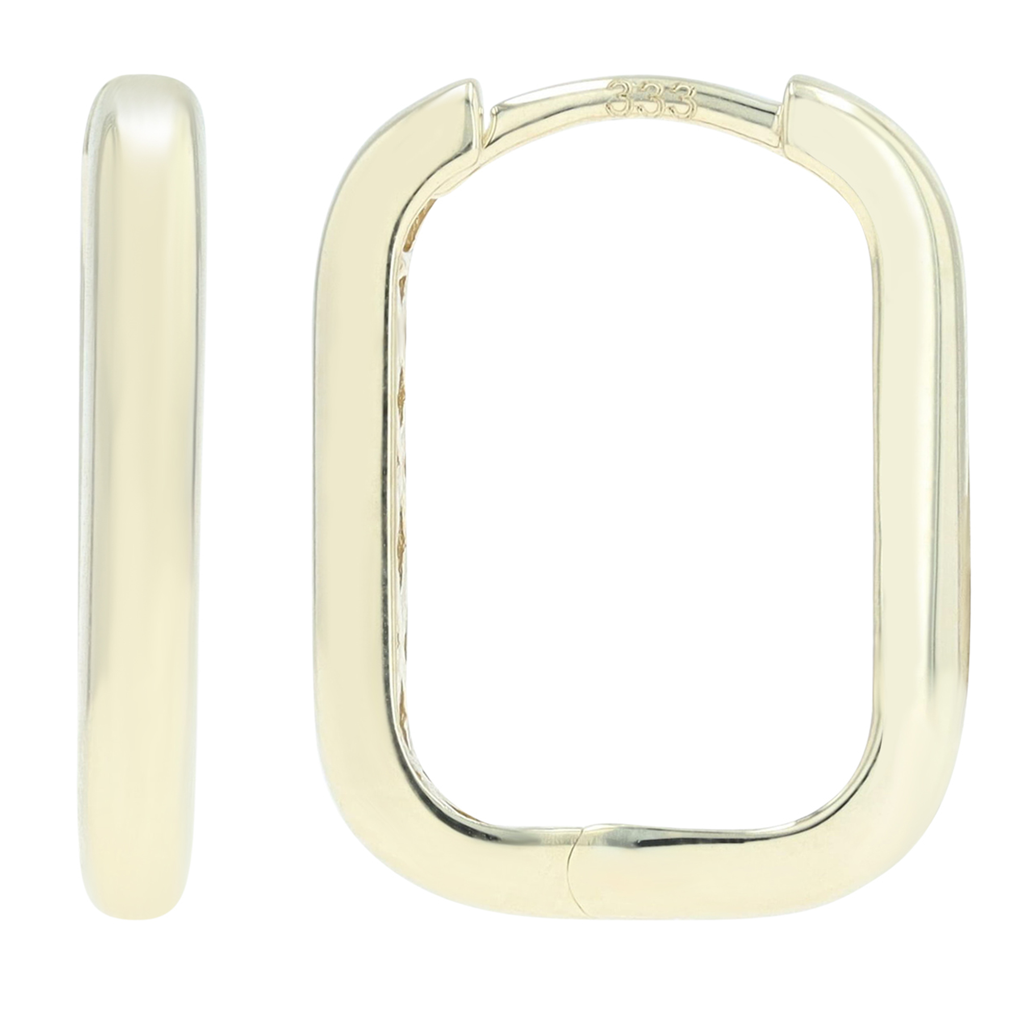 333/- Gold eckige Creolen "Genna" 17 x 13 mm, 8 Karat, Gelbgold