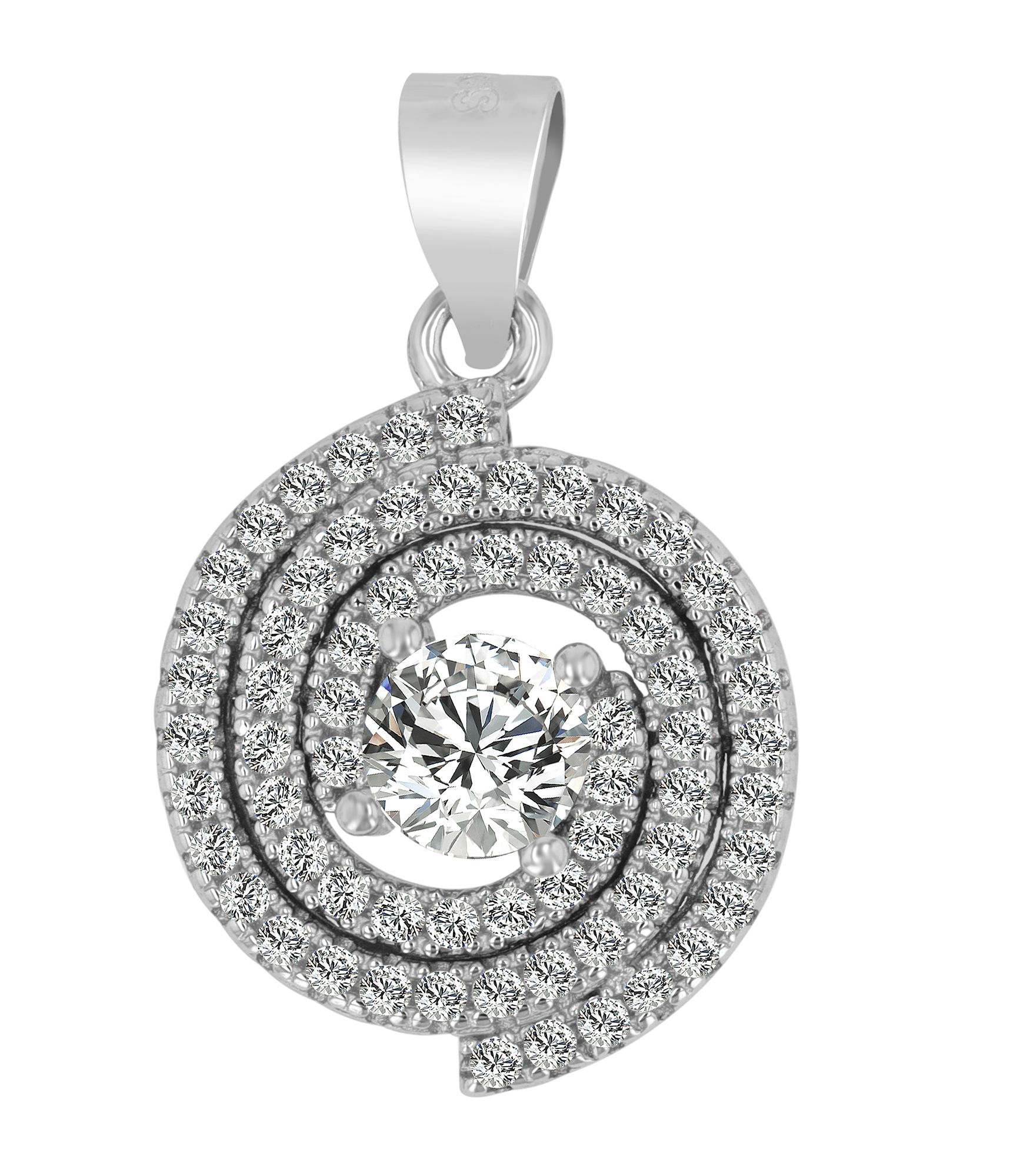 925/- Echt Silber Anhänger "Zeynep", mit Zirkoniabesatz, rhodiniert