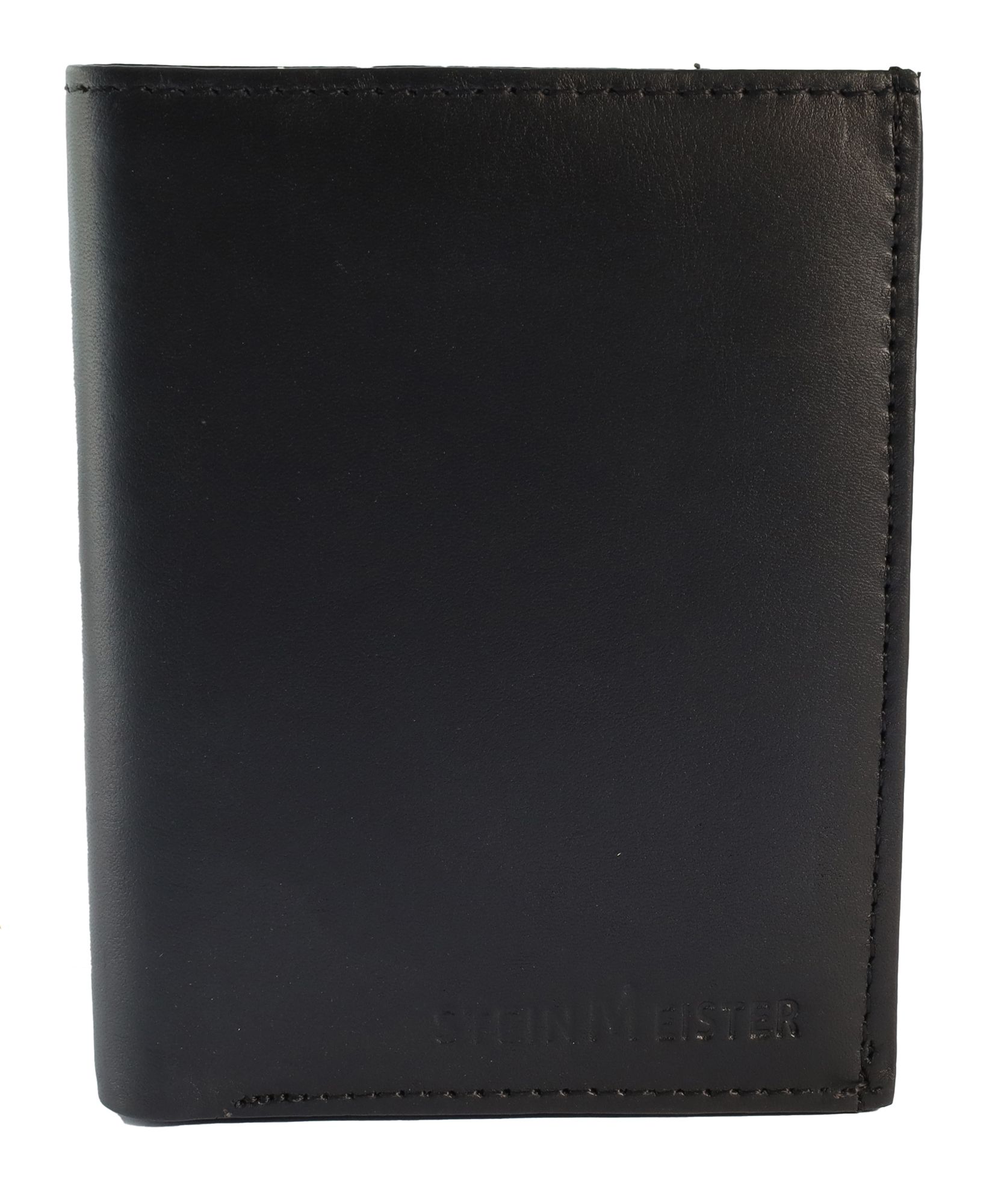 Steinmeister portemonnees van echt leer, staand formaat, zwart