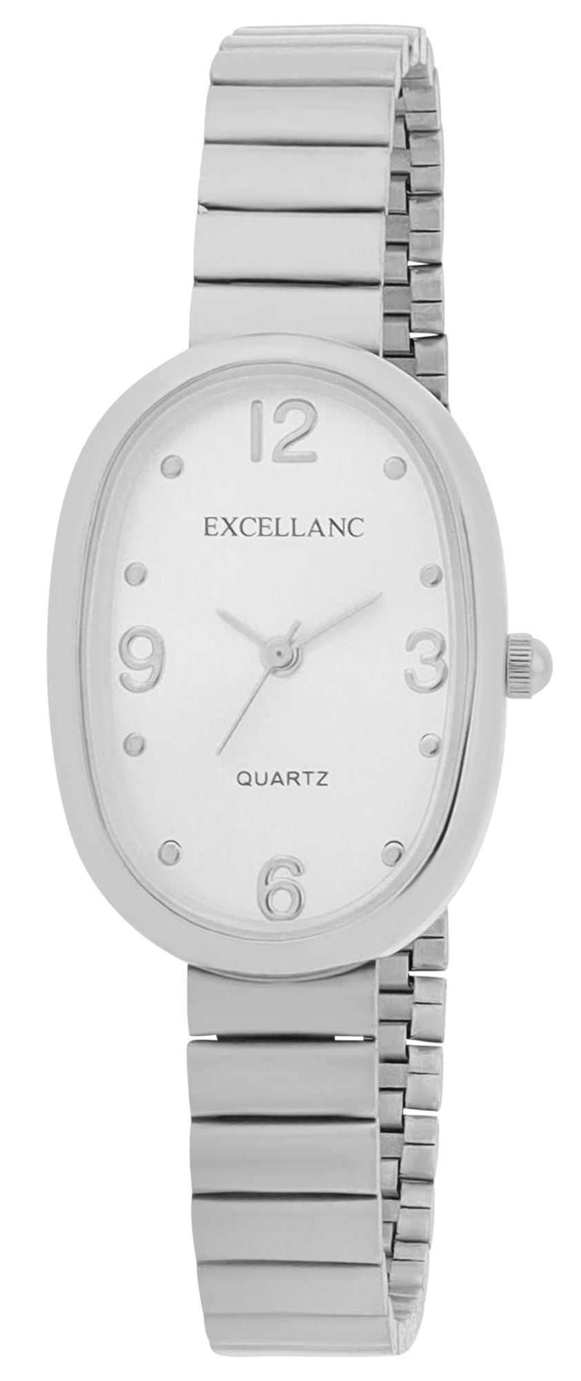 Excellanc dameshorloge - ovaal met metalen band, zilverkleurig/ zilverkleurig