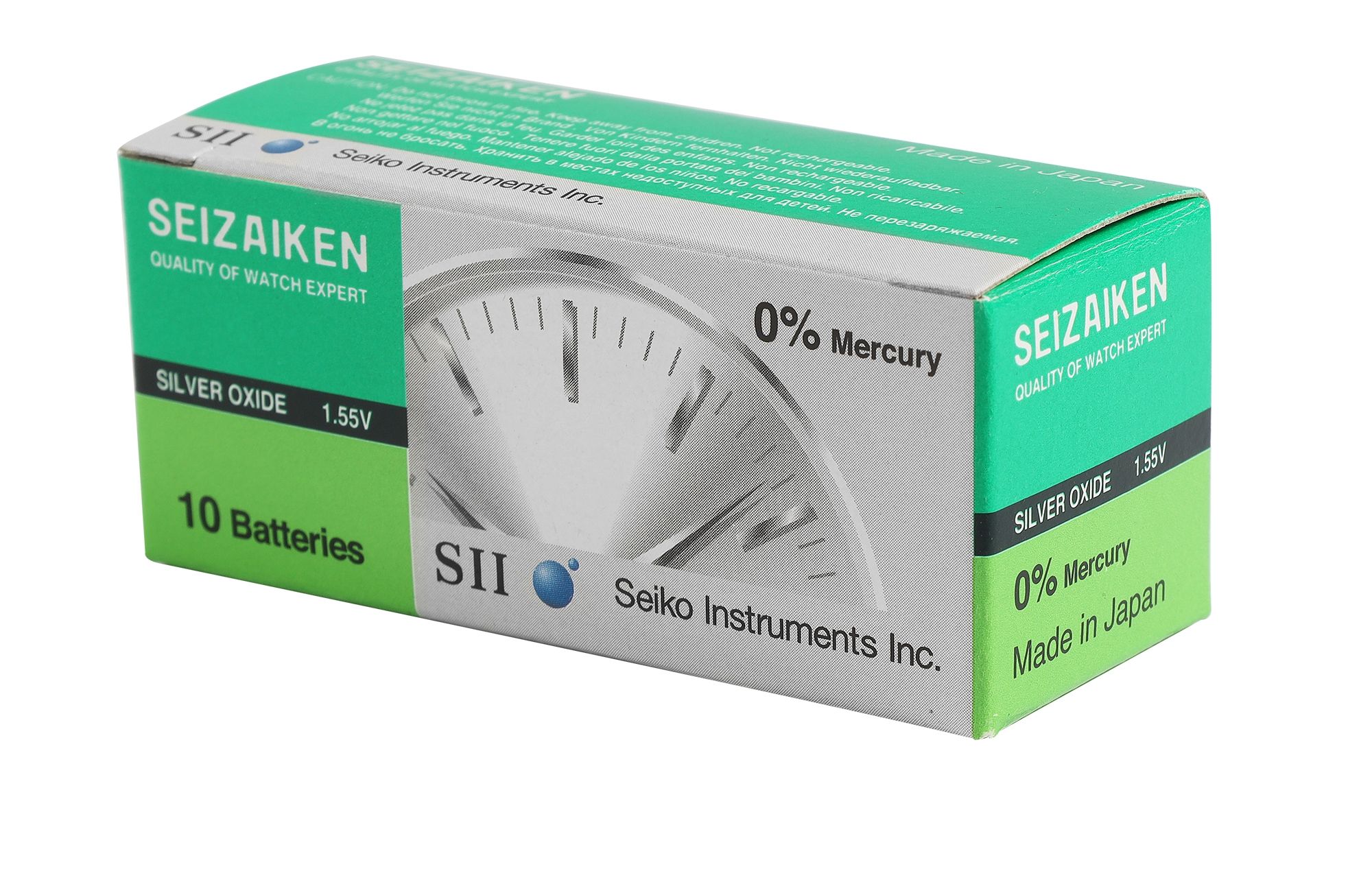 Seizaiken knoopcellen, 0% kwik, verpakking bevat 10 stuks