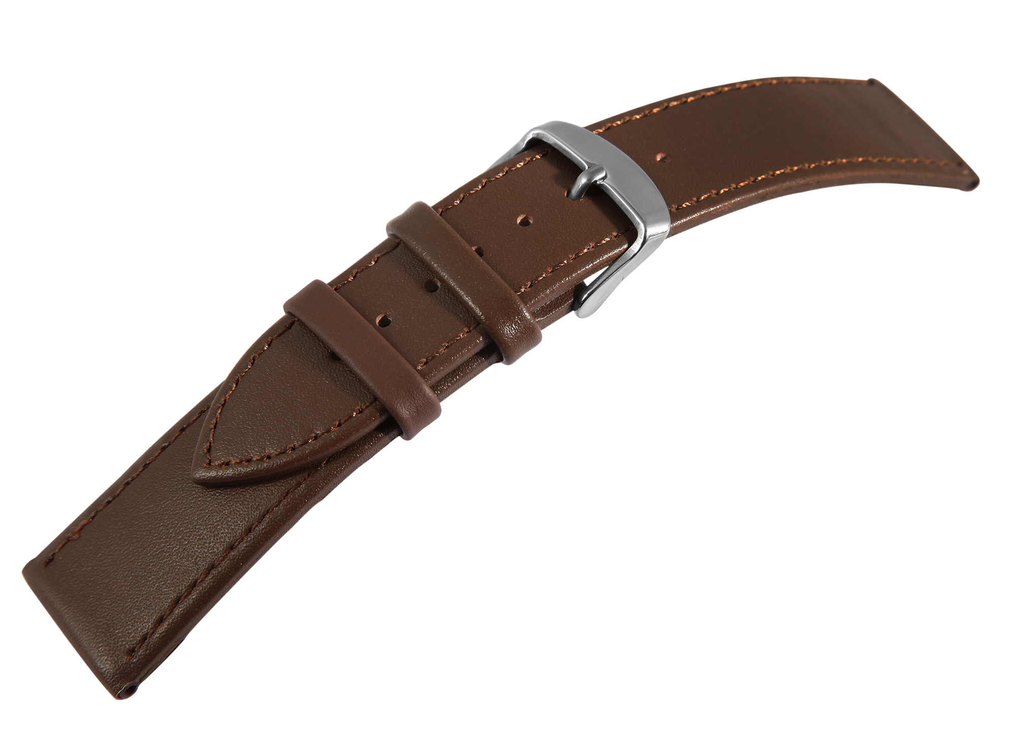Echtleder-Uhrenarmband, braun, 22 mm