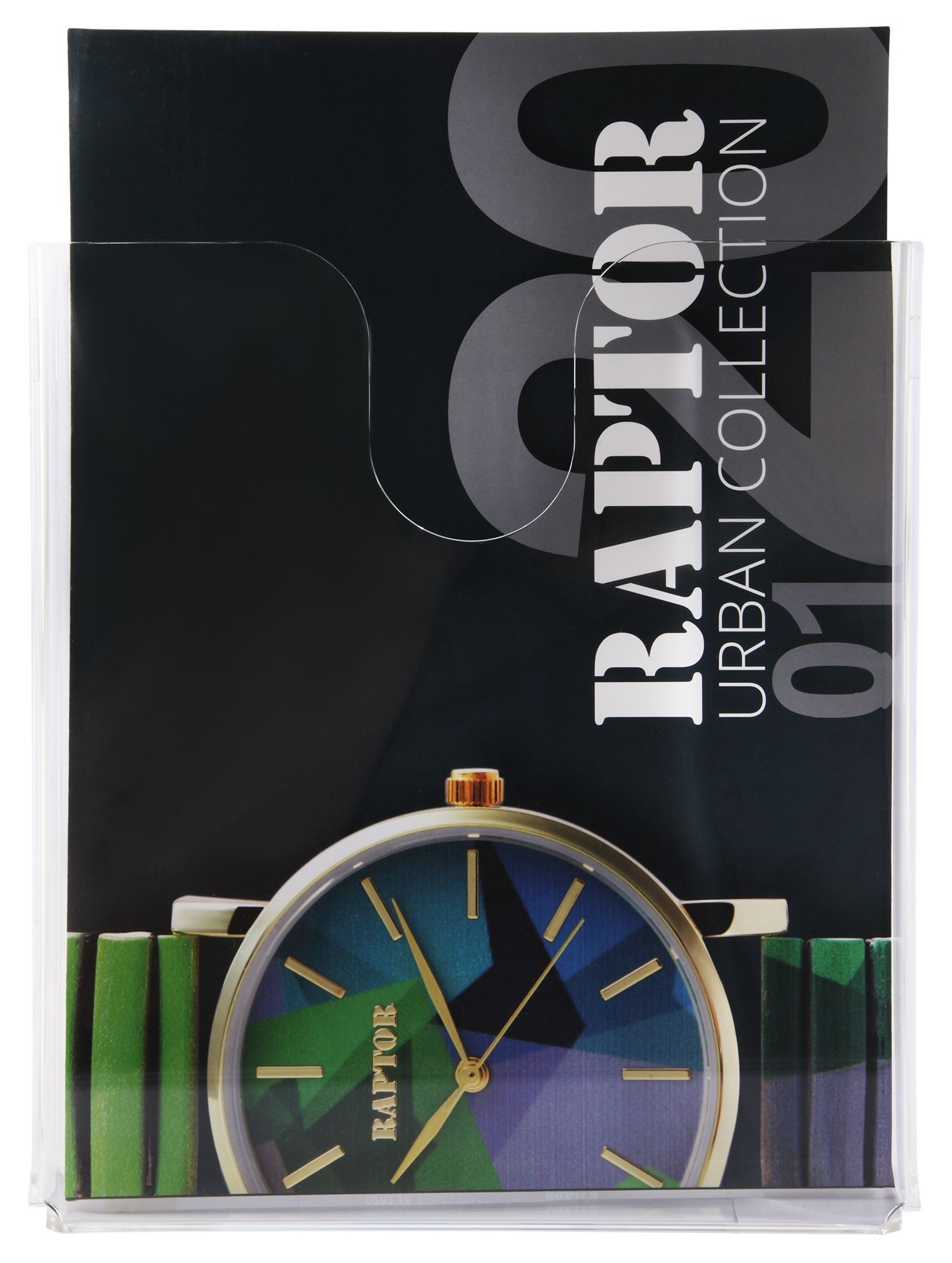 Catalogus- en brochurehouder voor buitenvitrine, om te lijmen