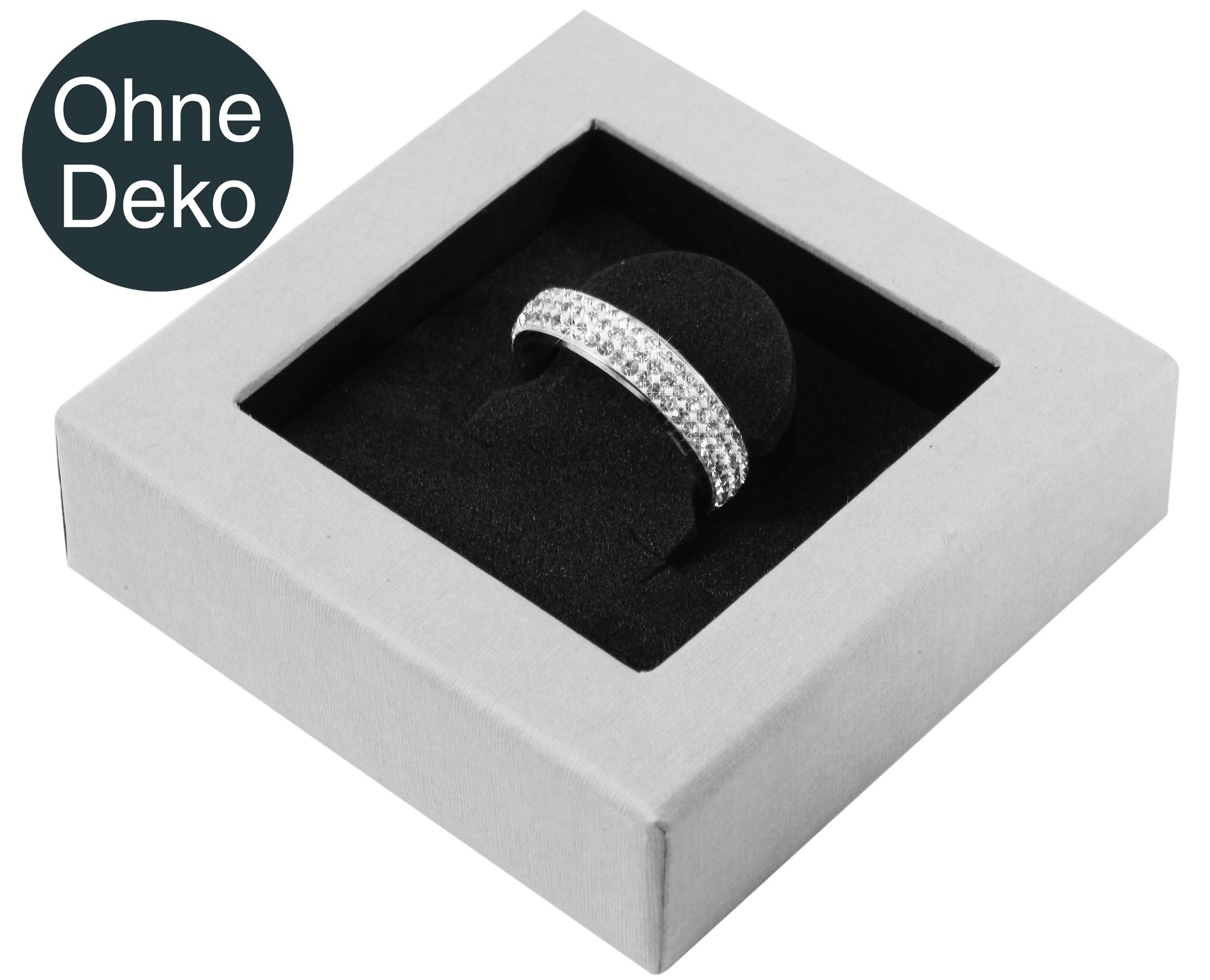 Schmuckverpackung für Ringe, grau/schwarz (ohne Deko), VE50