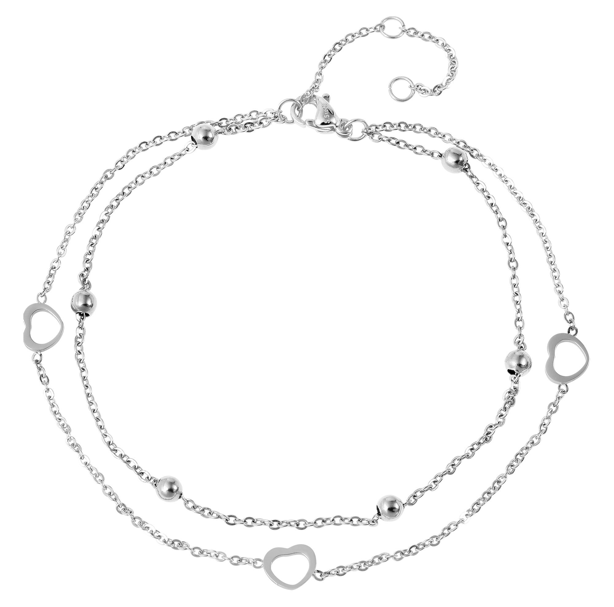 Accent enkelbandje "Fabella", roestvrij staal, zilverkleurig