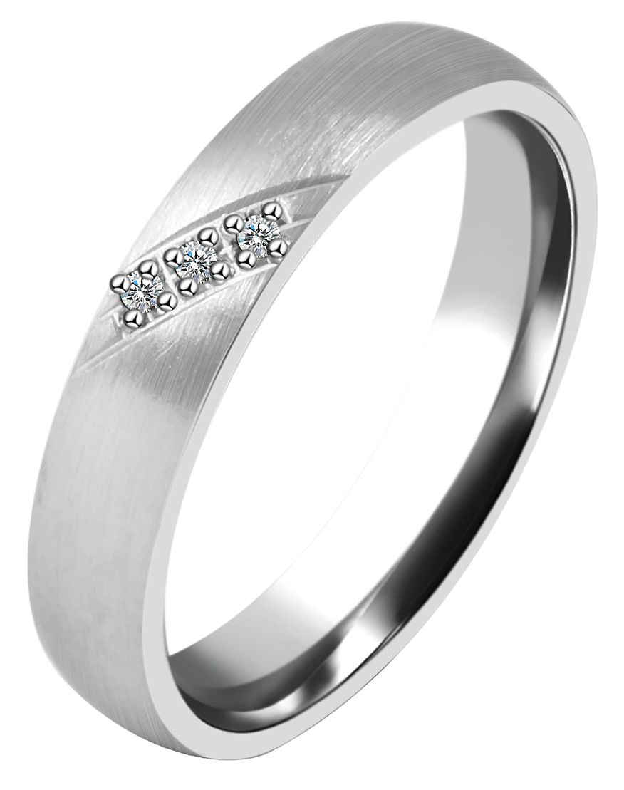 925/- echt zilveren partnerring "Jolien" voor dames, gerhodineerd zirkonia, maat 52