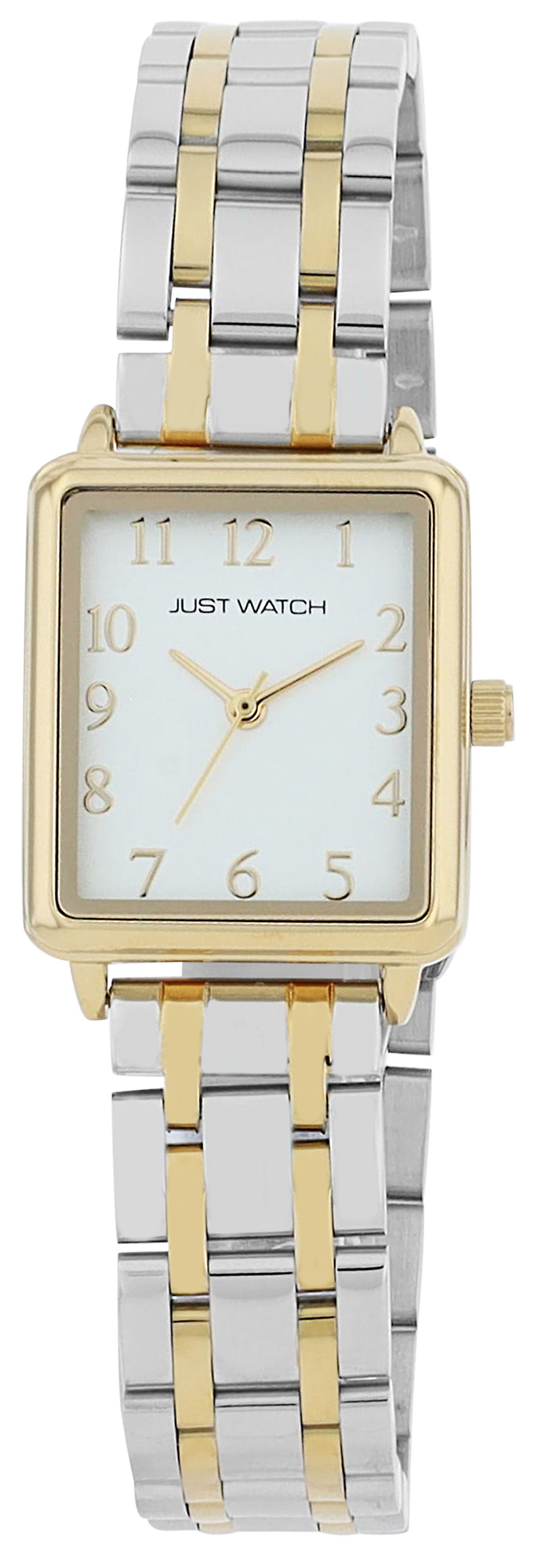Just Watch "Colette" Damenuhr mit Edelstahl Gliederarmband, Rechteckig, bicolor