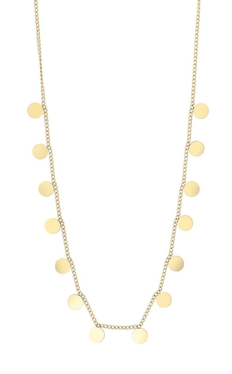 "Amar" - bloedplaatje, roestvrijstalen ketting (40 + 5 cm) met hanger, accent, IP goud