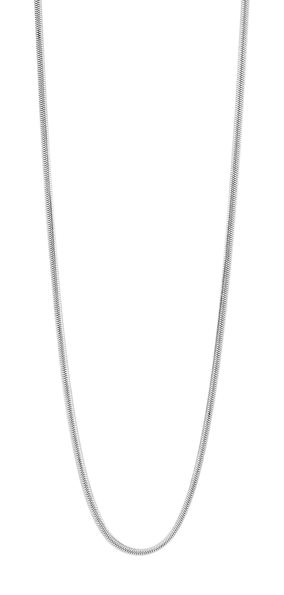 Akzent Schlangenkette, flach,  Edelstahl, silberfarben, Länge 45 cm