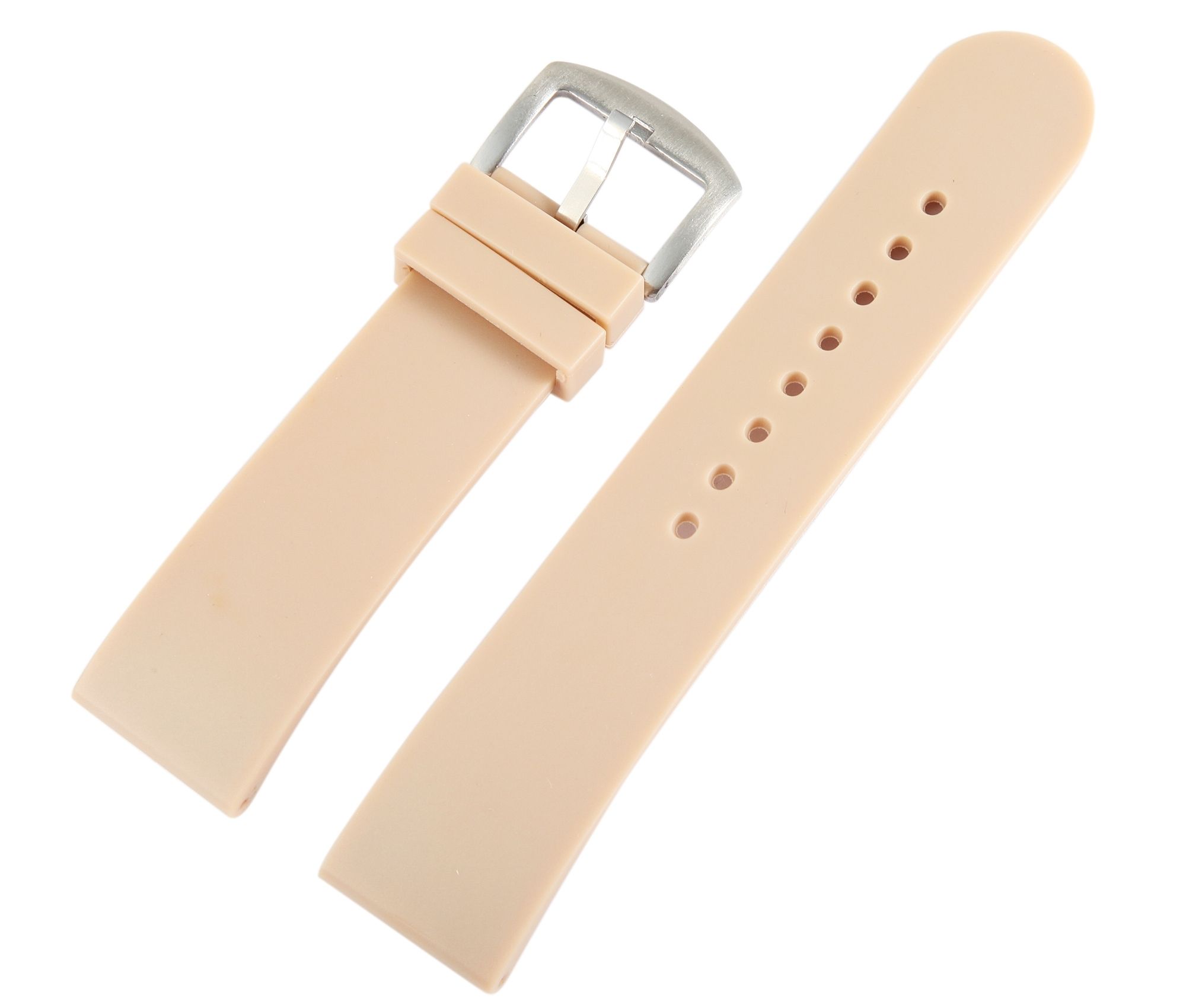 Basic Silikon Ersatzarmband, flach, 24 mm, beige