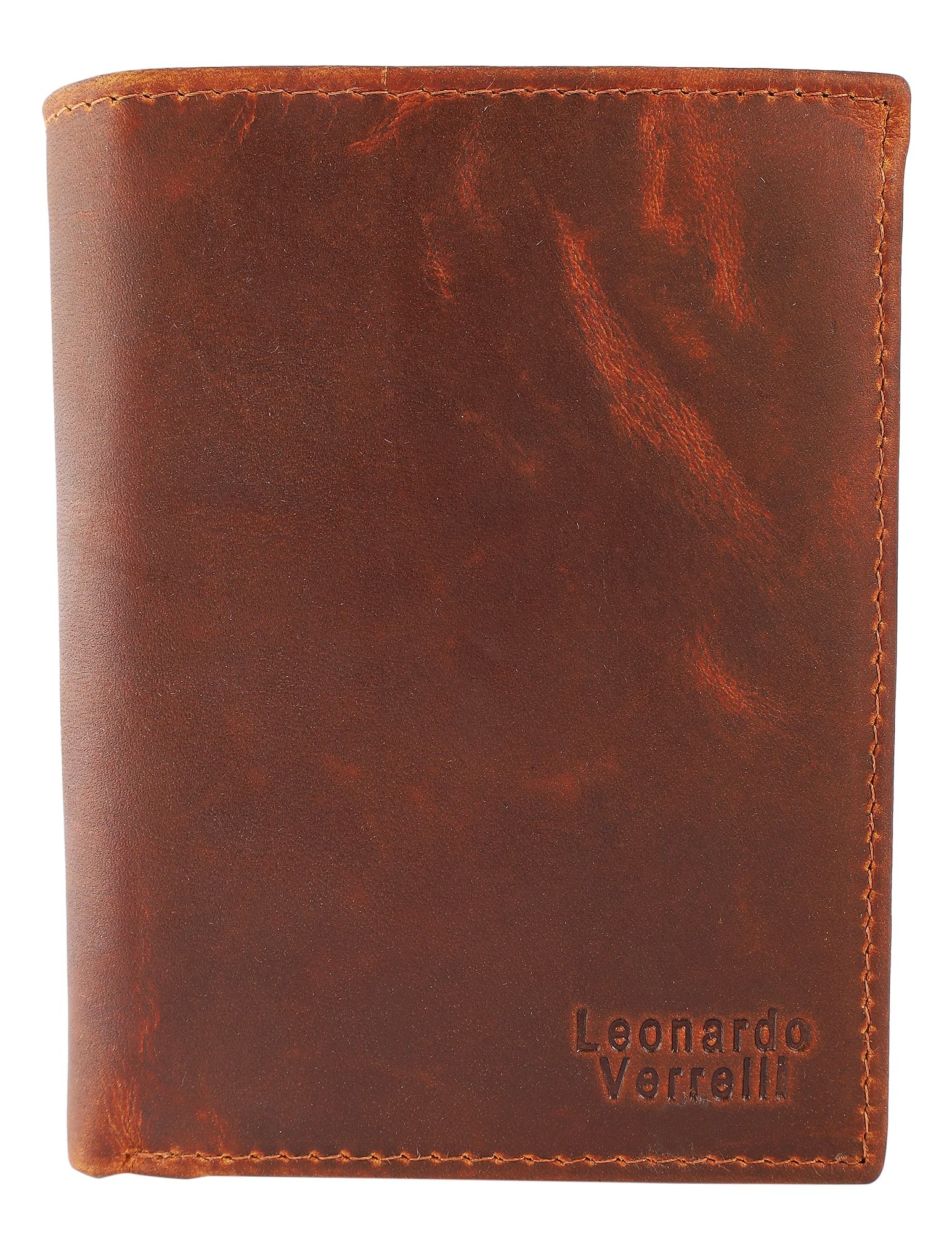 "Valerian" Leonardo Verrelli Echt Leder Hochformat Geldbörse mit RFID-Schutz, tan