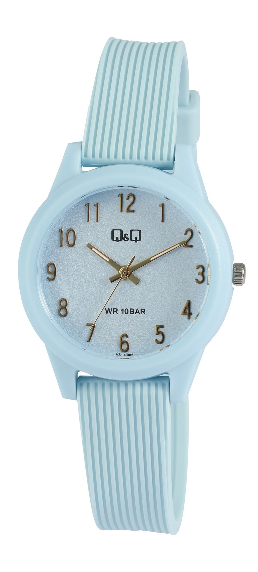 Q&amp;Q dames-/jeugdhorloge, kunststof band, 10 ATM, Ø 32 mm, lichtblauw