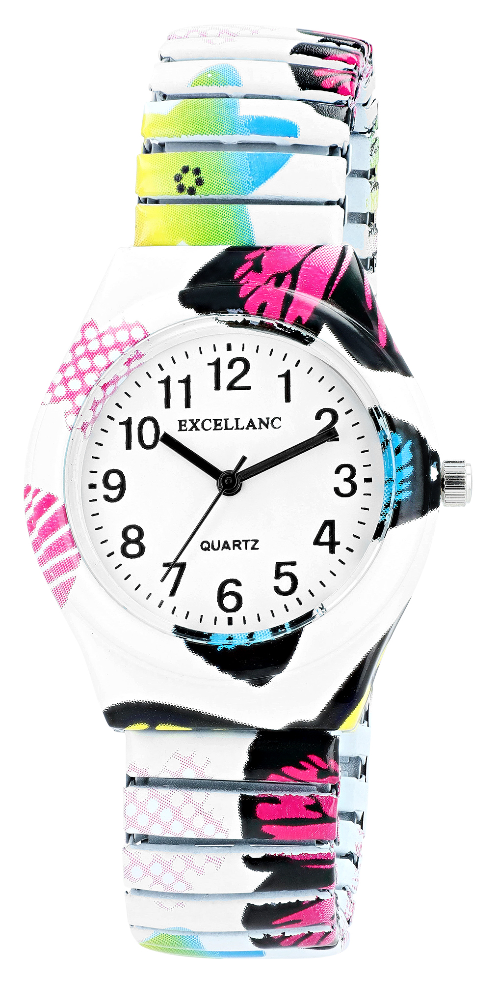 Excellanc Damenuhr, Zugarmband, Metall/Edelstahl, Blumen & Schmetterling, Ø 35 mm