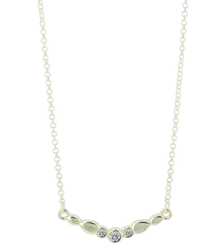 333/- Gold "Marit" Halskette mit Zirkonia, 8 Karat, Gelbgold