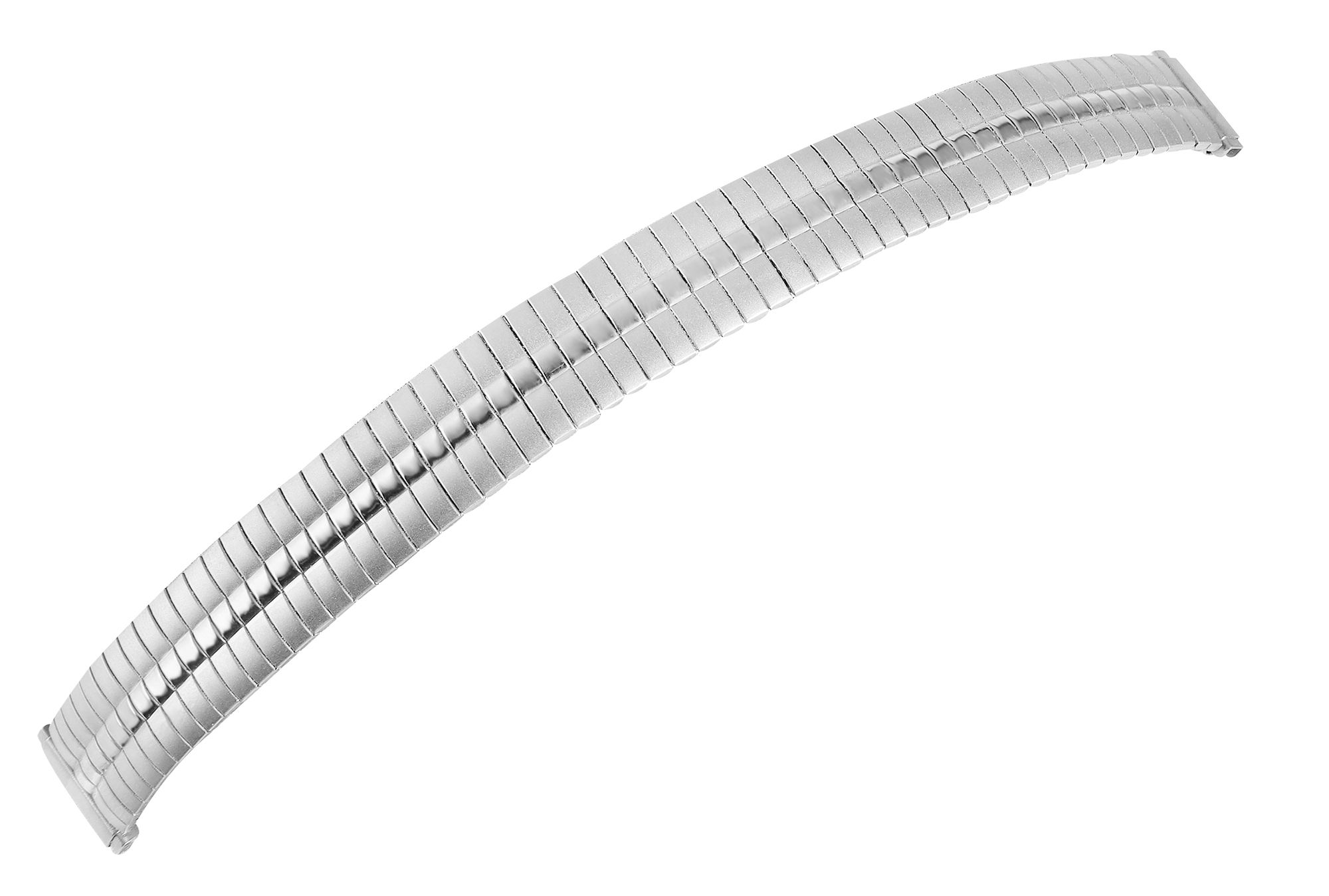 Roestvrijstalen trekband voor horloges, zilverkleurig, flexibele lugbreedte: 10 mm