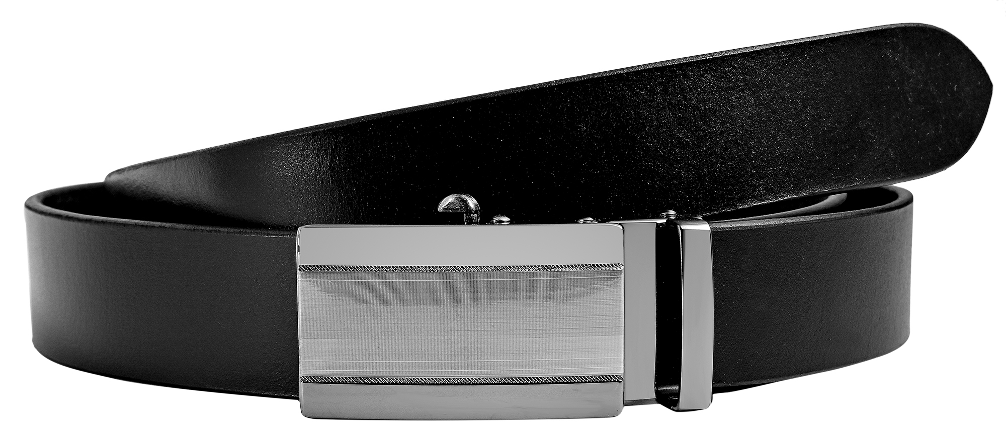 Leonardo Verrelli Echtleder Automatik-Gürtel, max. 100 cm/ 35 mm, schwarz - kürzbar