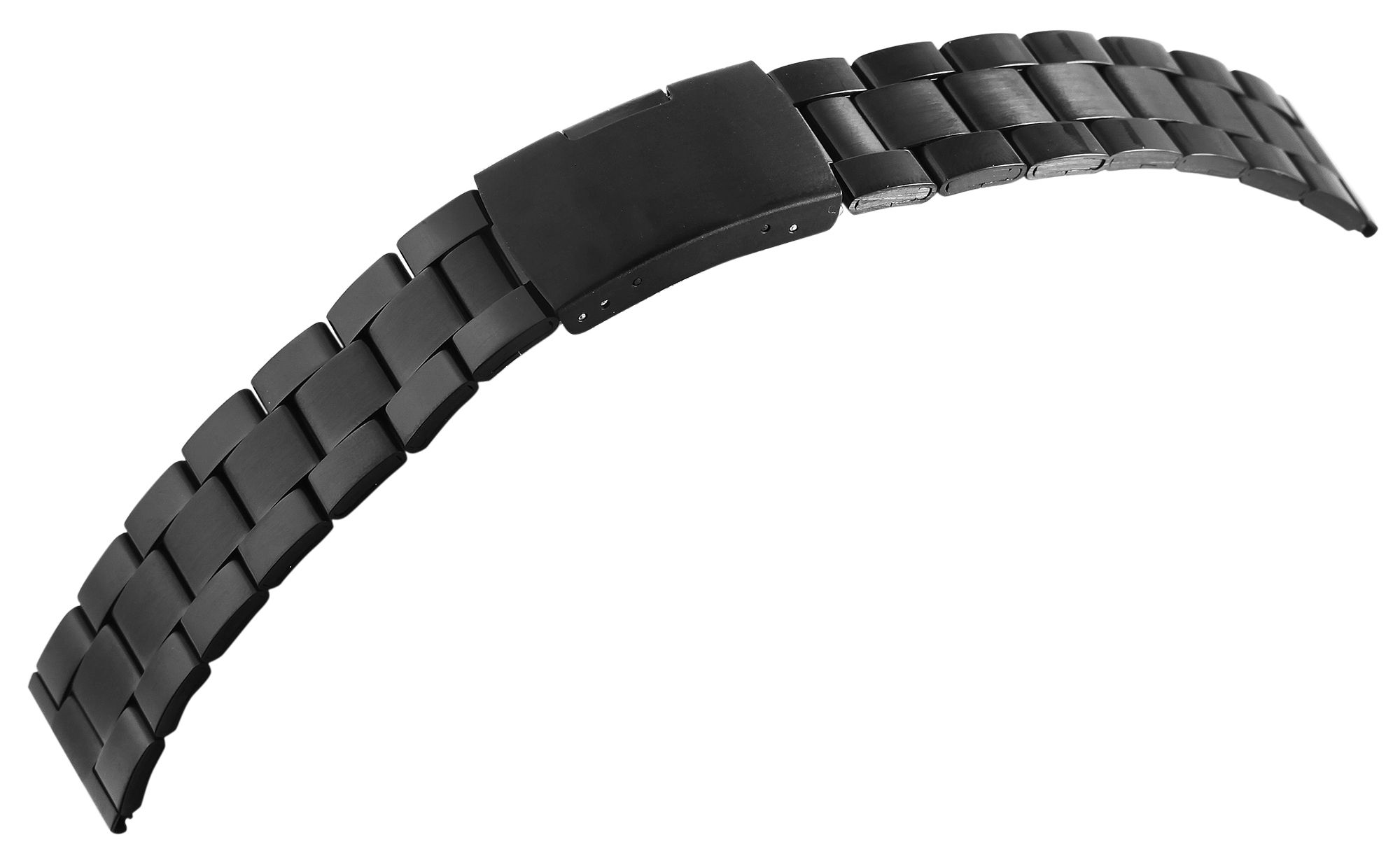 Edelstahl-Uhrenarmband, schwarz, 22 mm